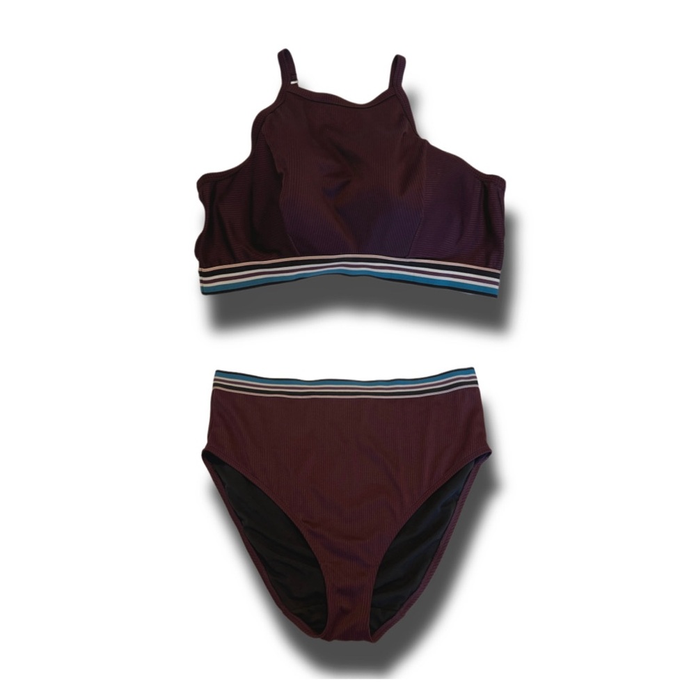 high waisted bottoms and wired bikini top set